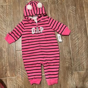 New Baby Sherpa Lined Onesie-3-6M